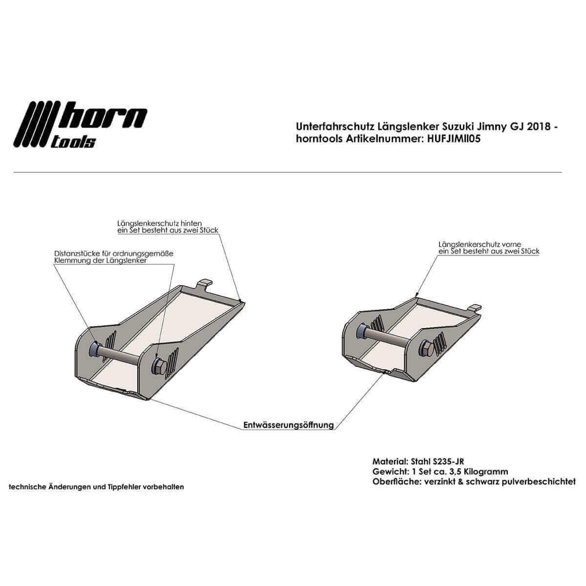 Soporte del protector inferior del brazo longitudinal para Suzuki Jimny GJ/HJ